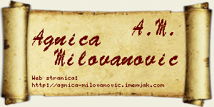 Agnica Milovanović vizit kartica